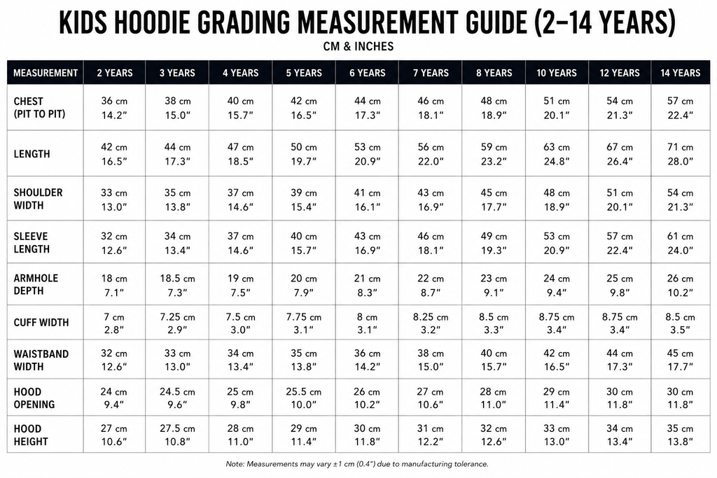 Kids Hoodie Add-On Pattern (Size 2 - 14 Years)
