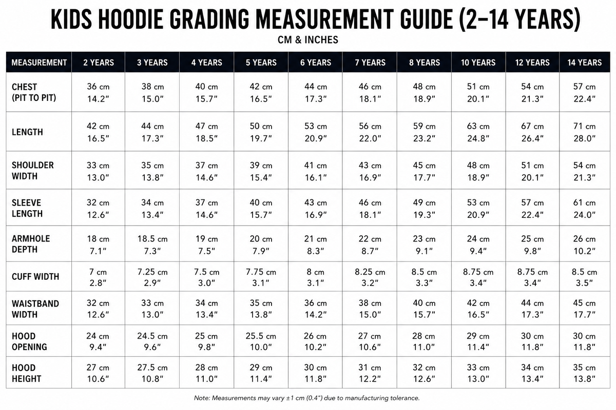 Kids Hoodie Add-On Pattern (Size 2 - 14 Years)