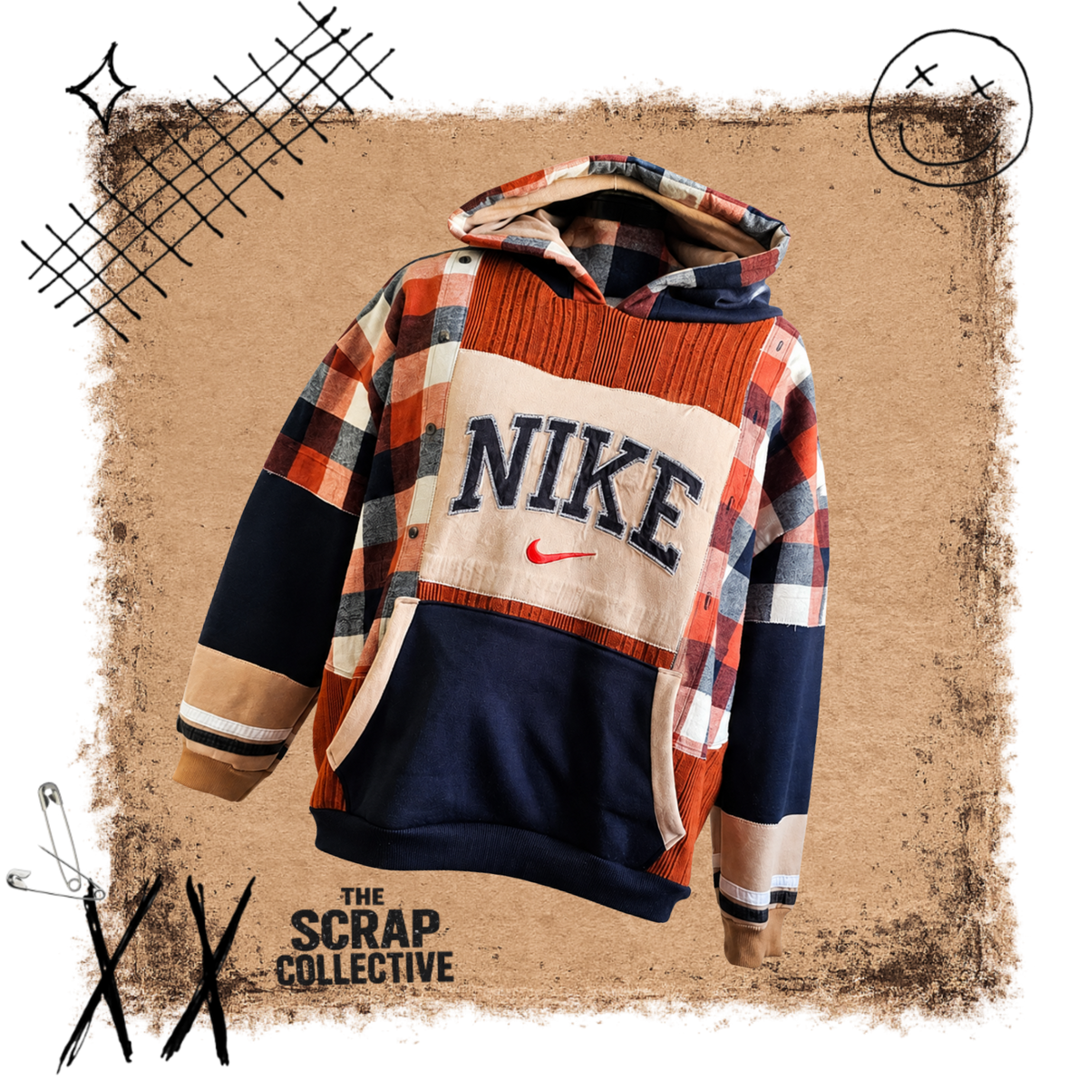 One-of-a-kind upcycled hoodie