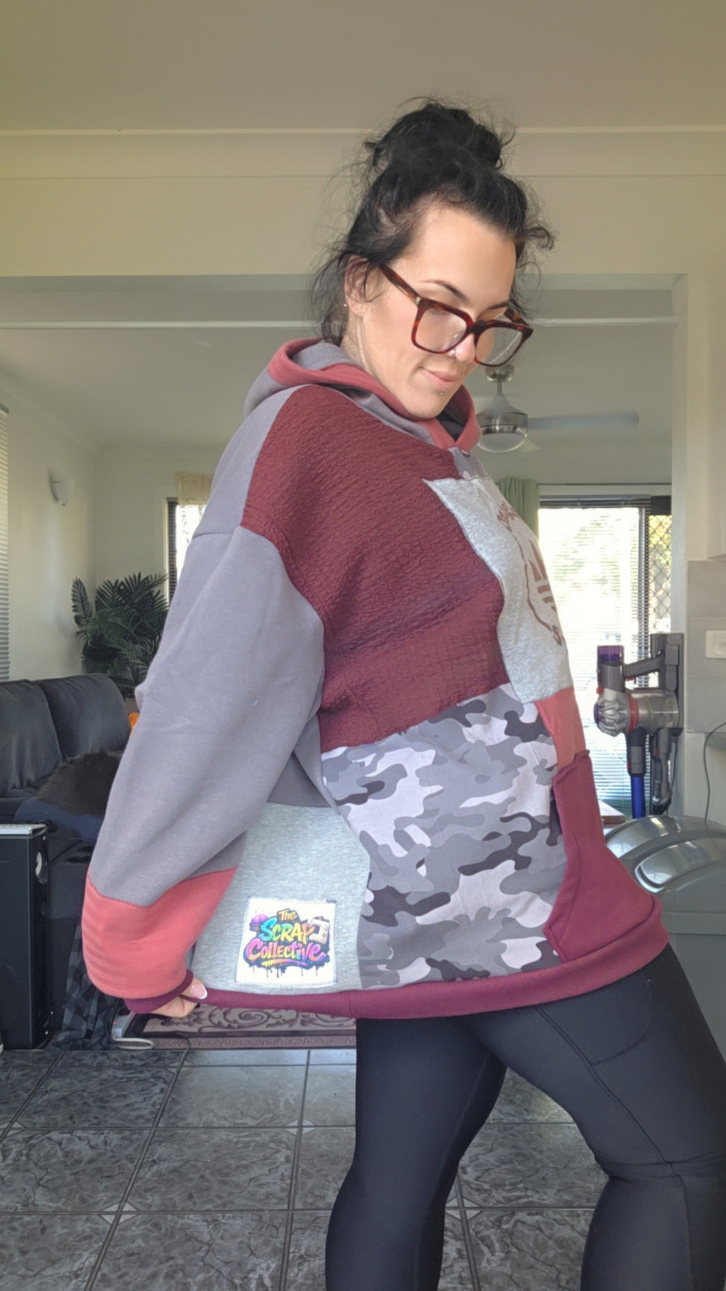 Grey and maroon