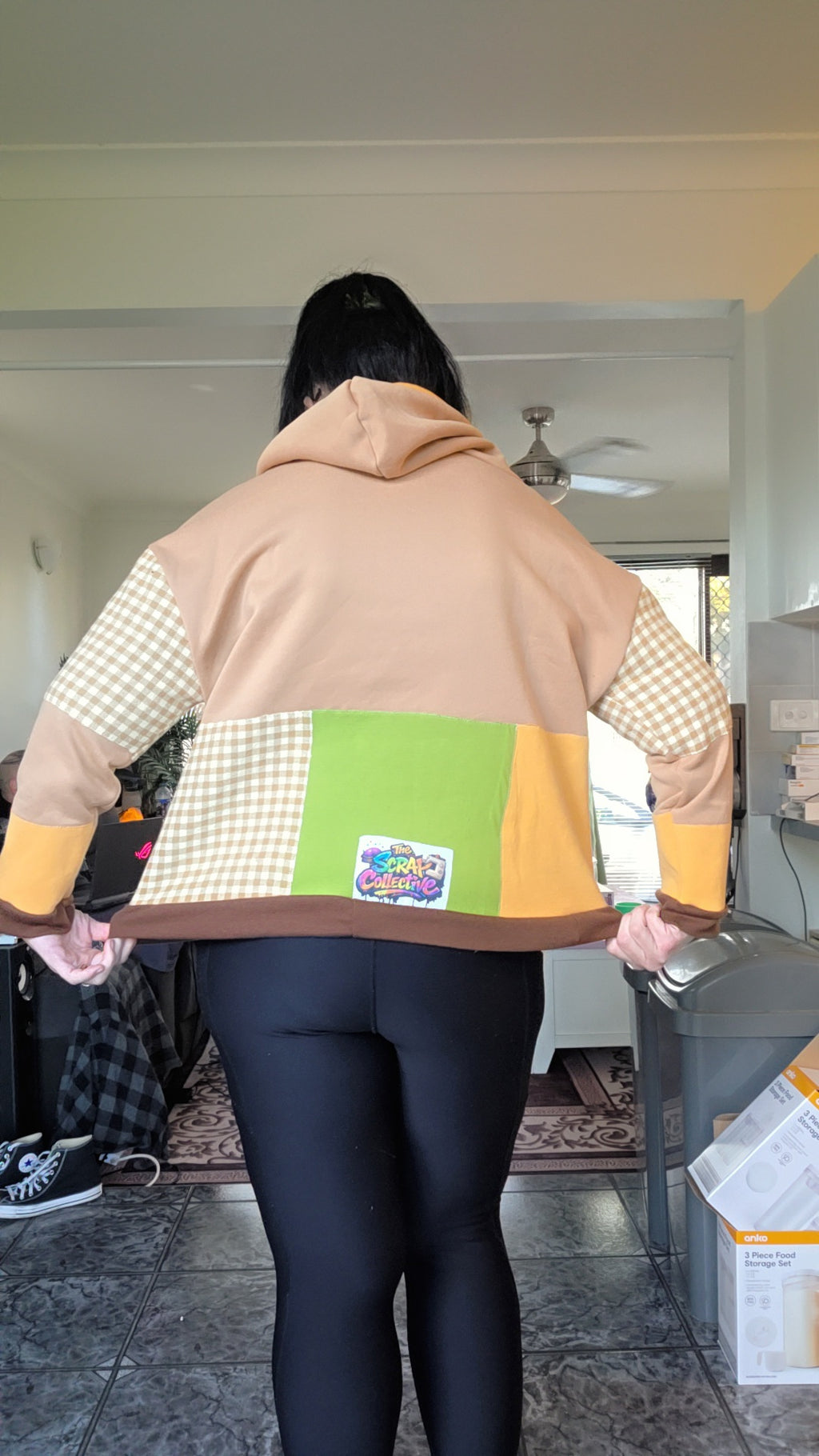 Brown, Green & Orange/Beige hoodie