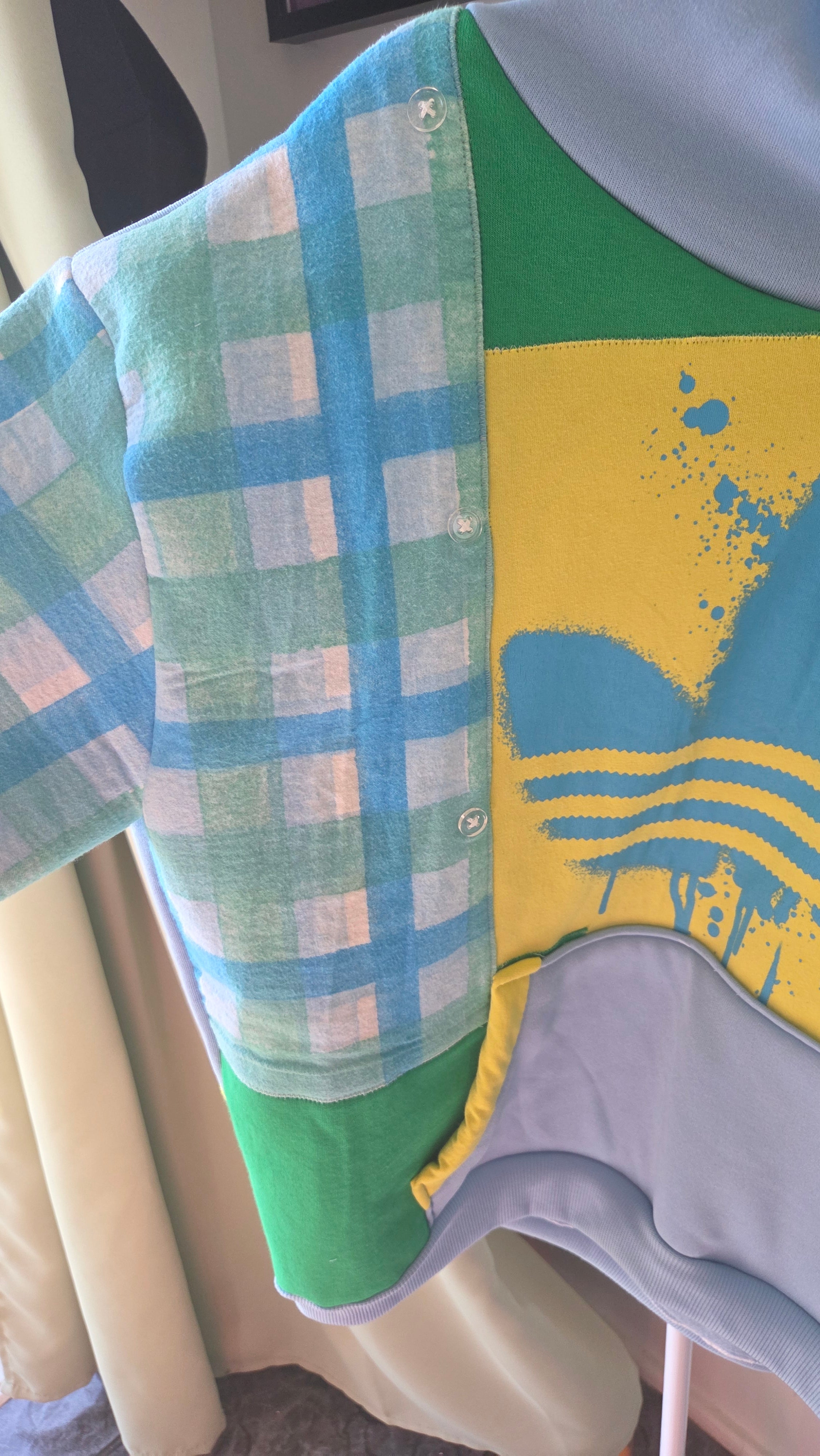 Green blue and yellow hoodie