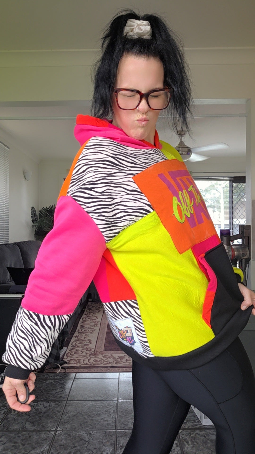 Neon and Zebra hoodie