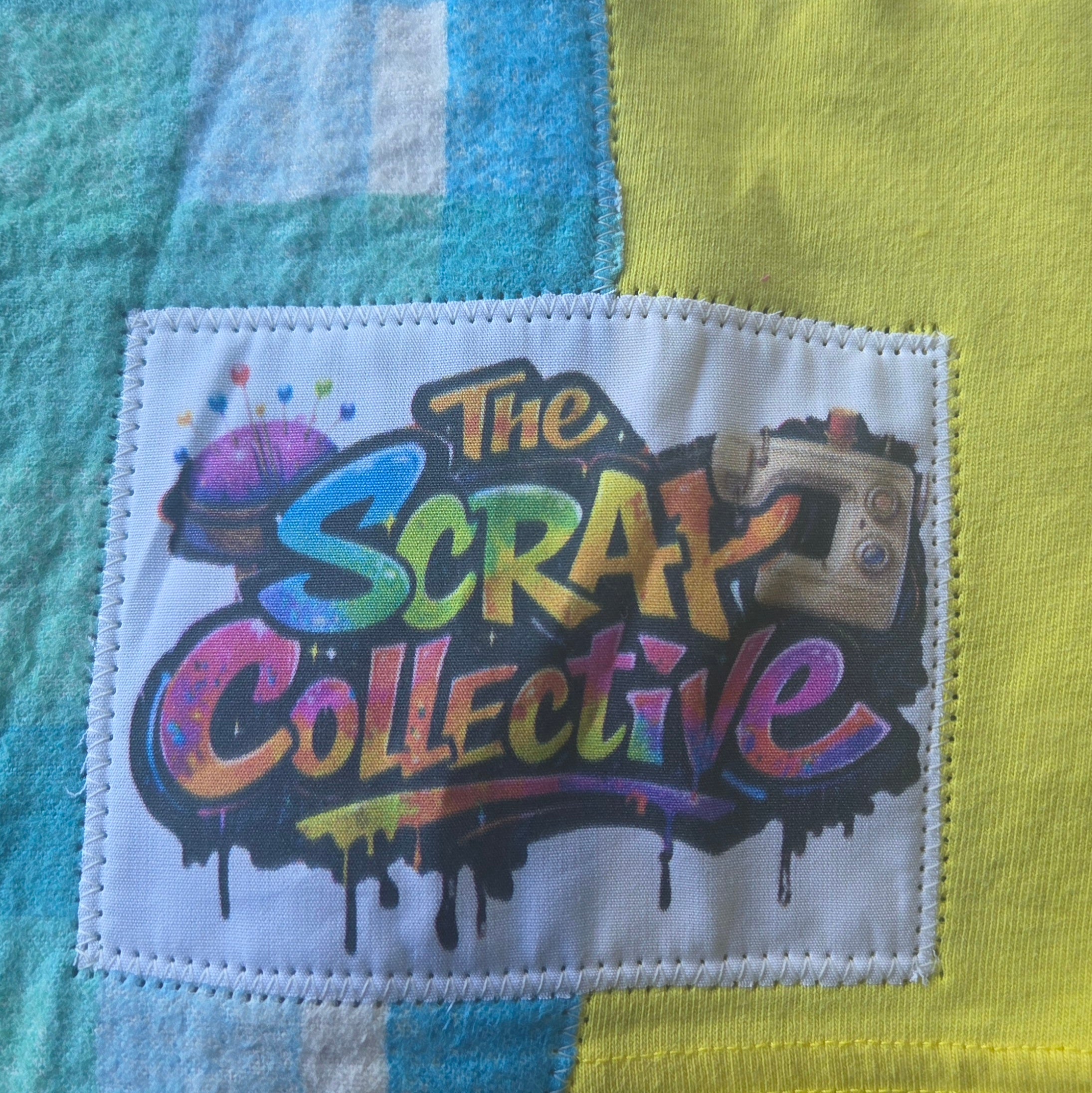 Green blue and yellow hoodie