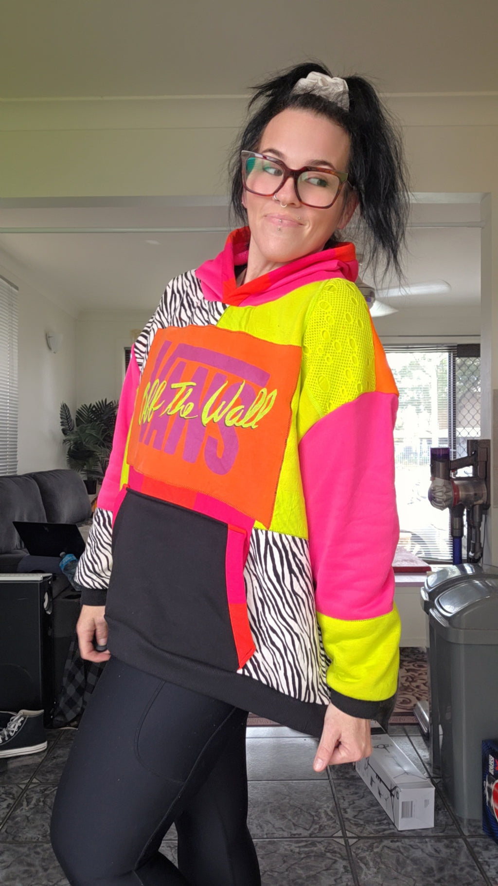 Neon and Zebra hoodie