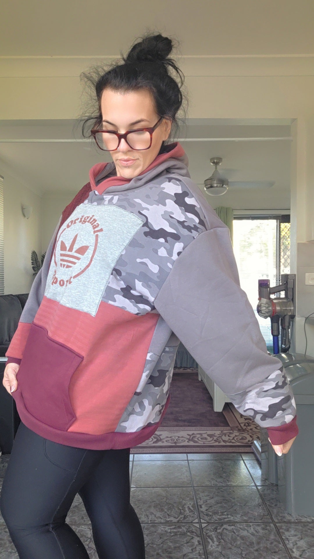 Grey and maroon