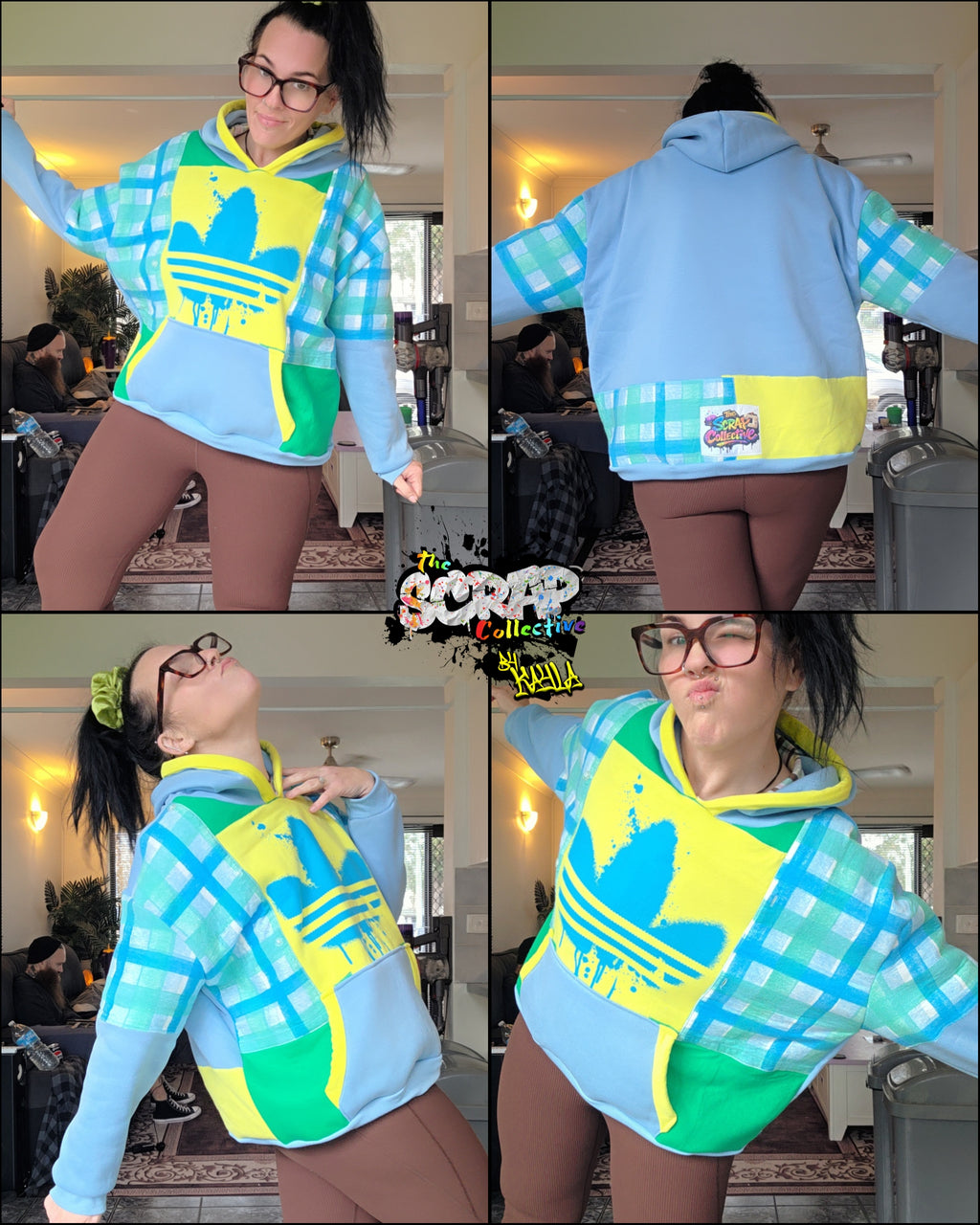 Green blue and yellow hoodie