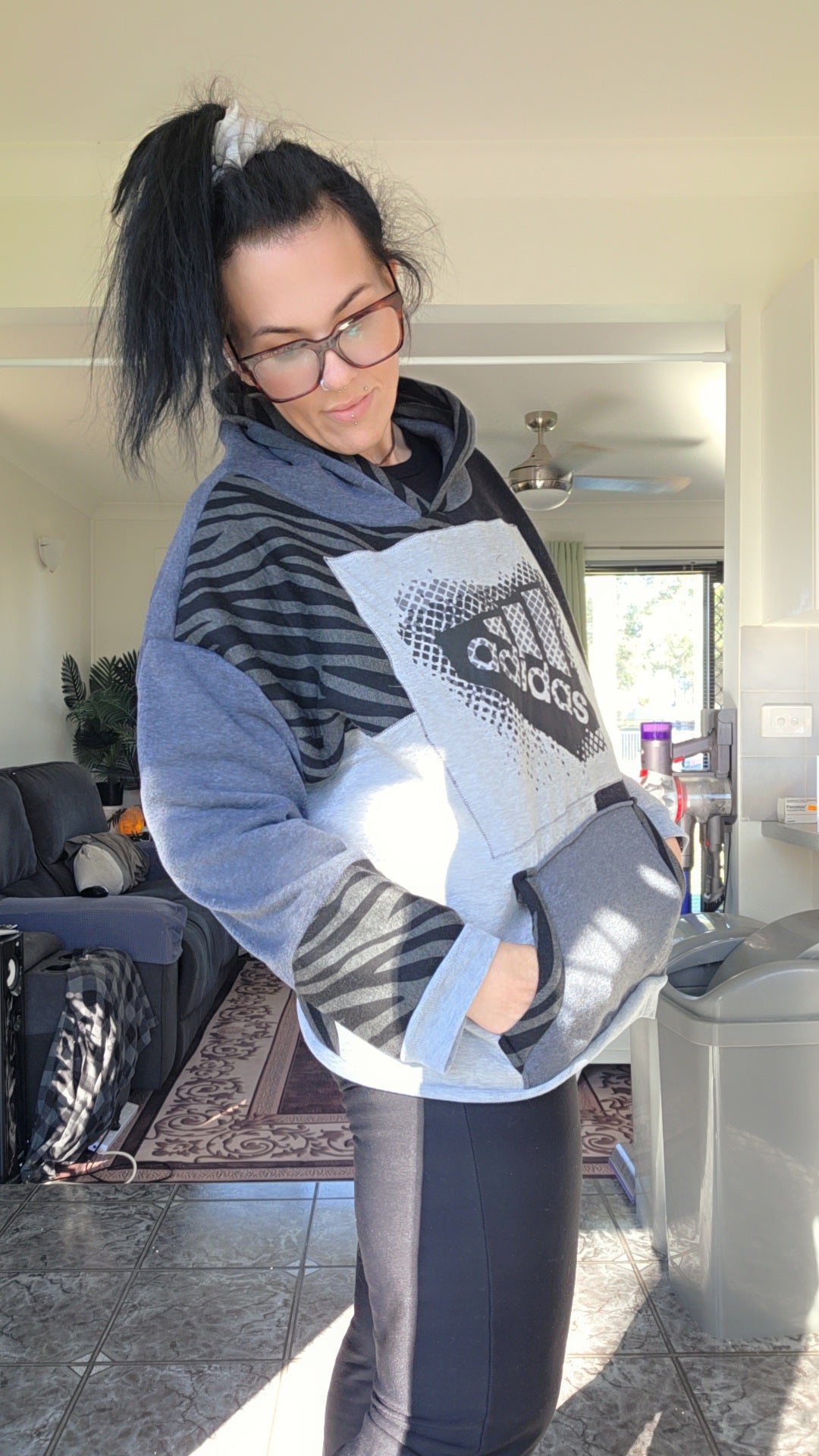 Monochrome & zebra hoodie