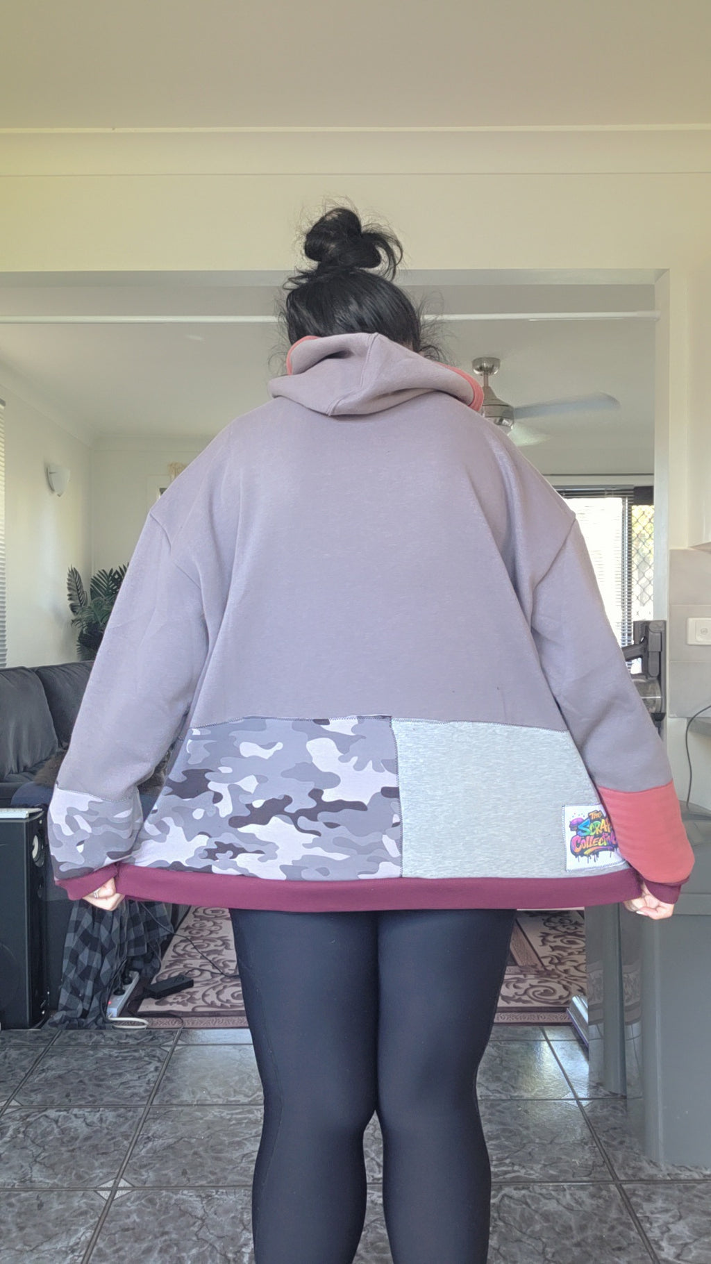 Grey and maroon