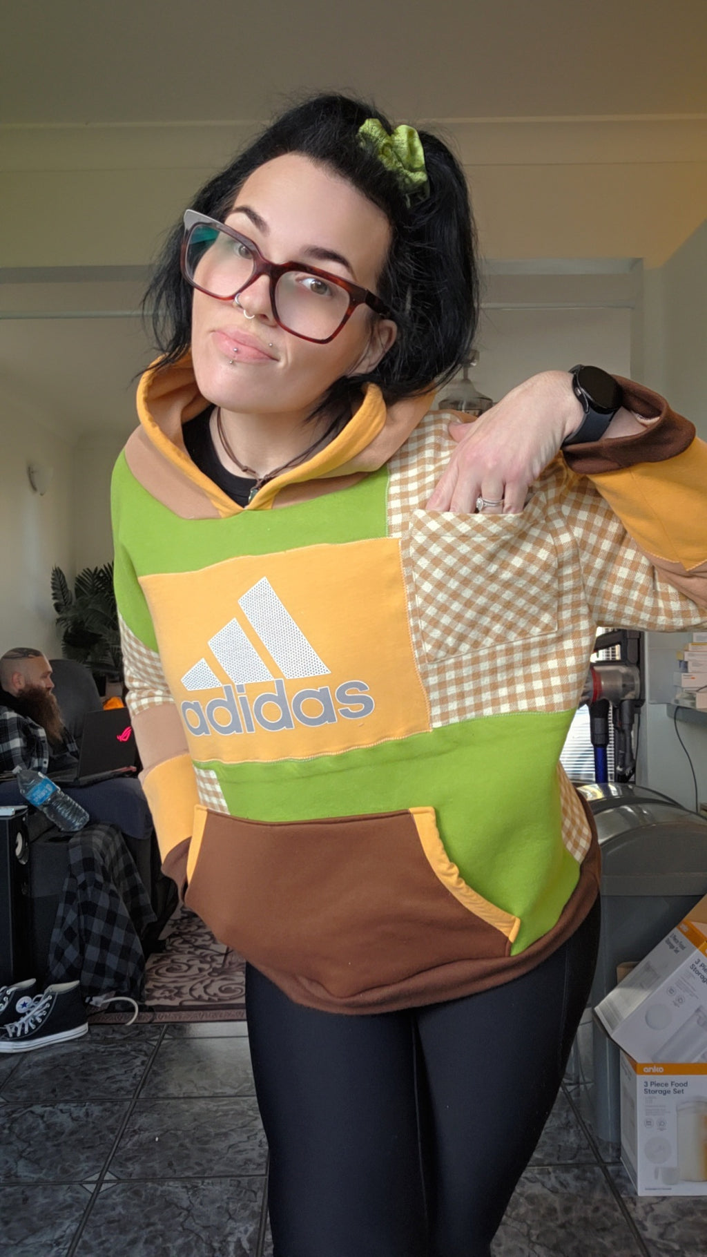 Brown, Green & Orange/Beige hoodie